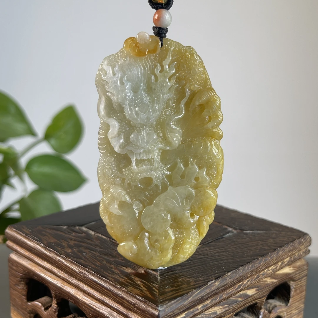 JTB05-110  天然缅甸A货翡翠  龙牌