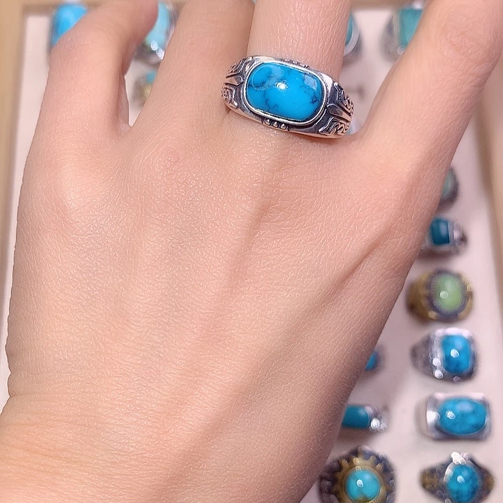 绿松石银S925镶嵌颈饰