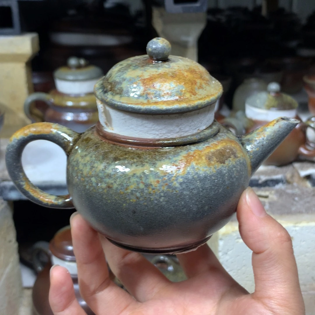 茶壶紫砂纯自然柴烧