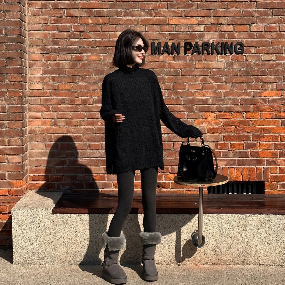 焦思文 冬季时尚休闲宽松洋气百搭半高领蕾丝打底衫251120Y06