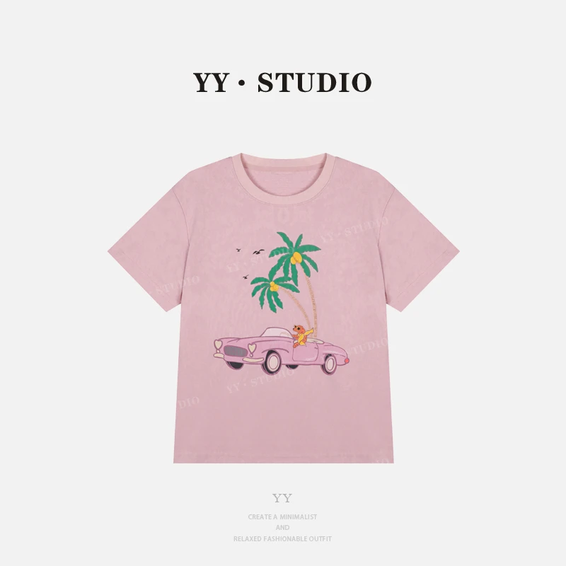 【罗马假日】夏季薄款百搭小汽车短袖T恤YY-2852