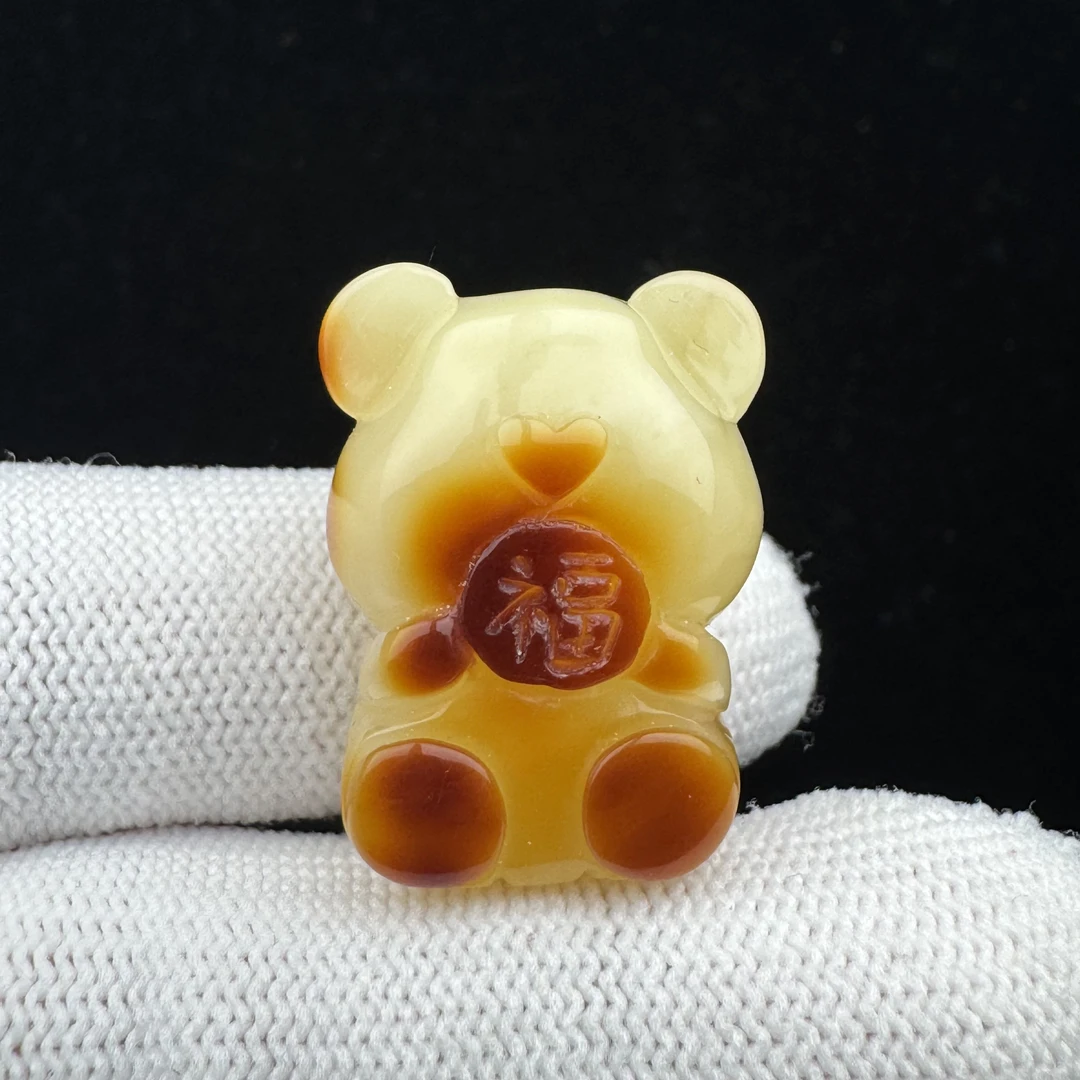 R7928 天然蜜蜡 小熊20*27*16 mm 支持复检 假一发四