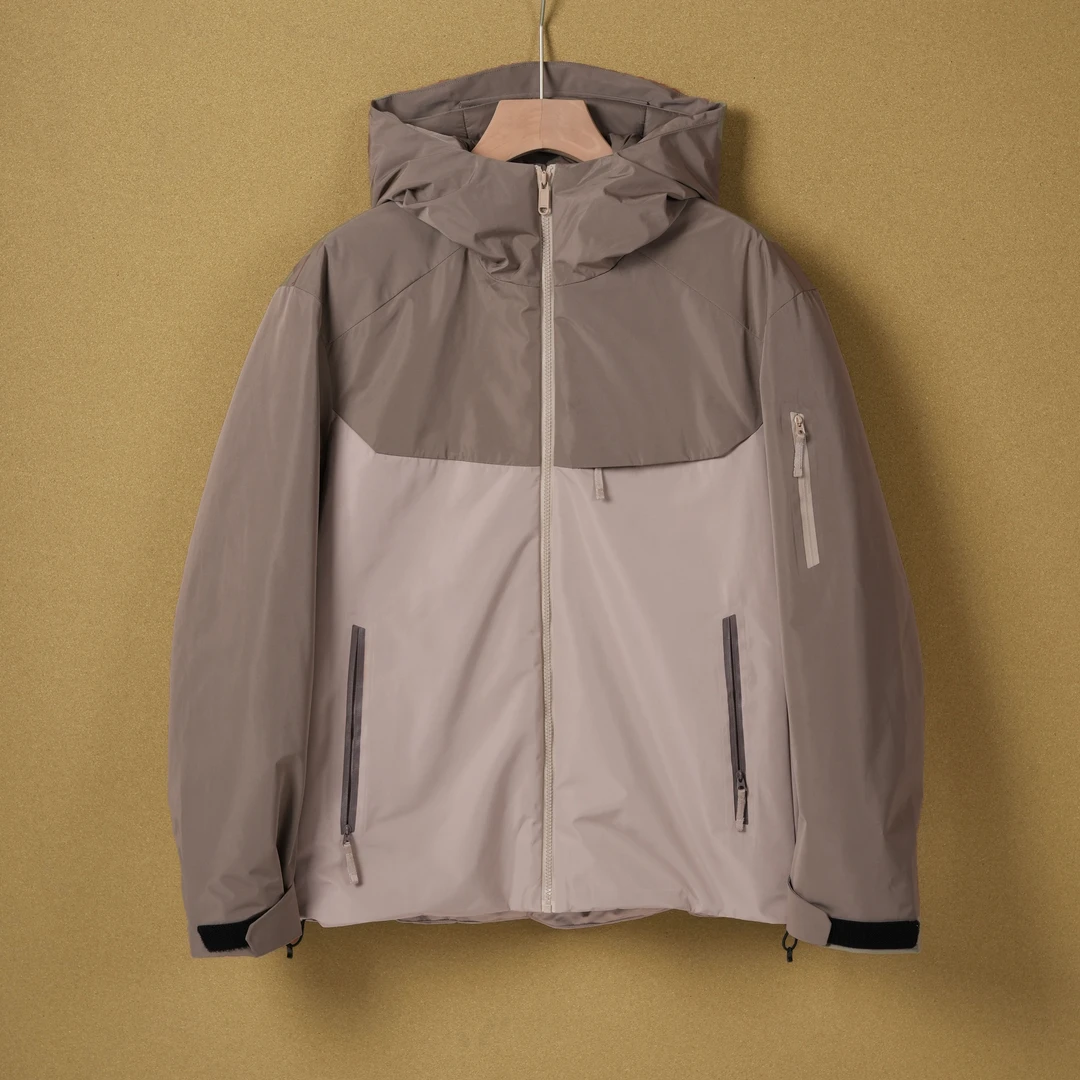 三防男士户外休闲运动简约高级感透气保暖连帽羽绒服 A176