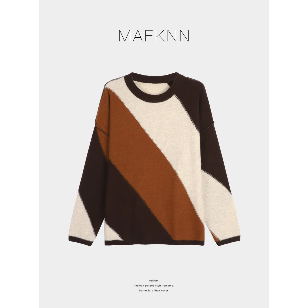 MAFKNN/玛肯时尚休闲简约百搭秋冬保暖绵羊毛毛衣MK13580