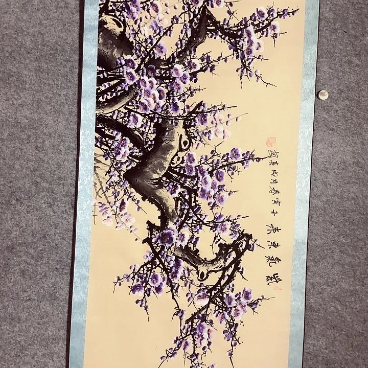 国画紫气东来梅花作品