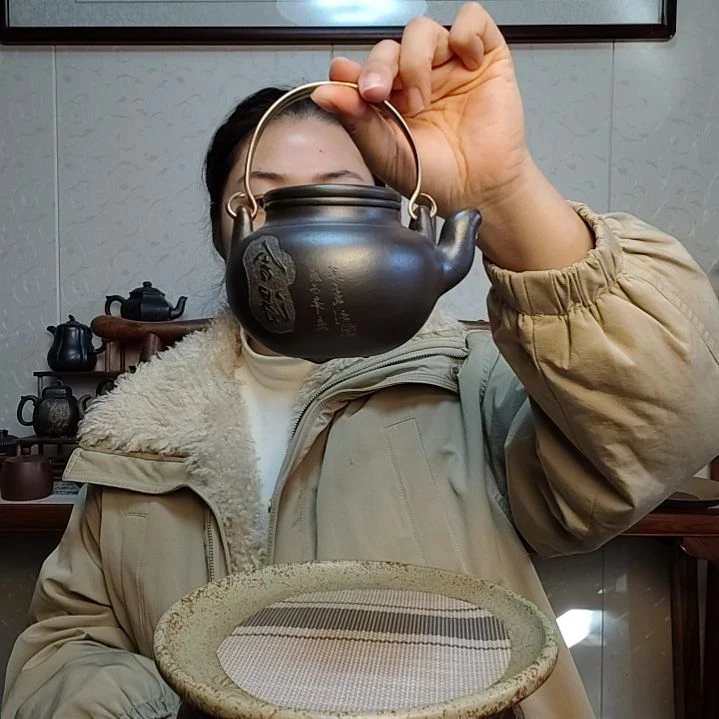 茶壶朱泥提梁蛋包壶360毫升石黄