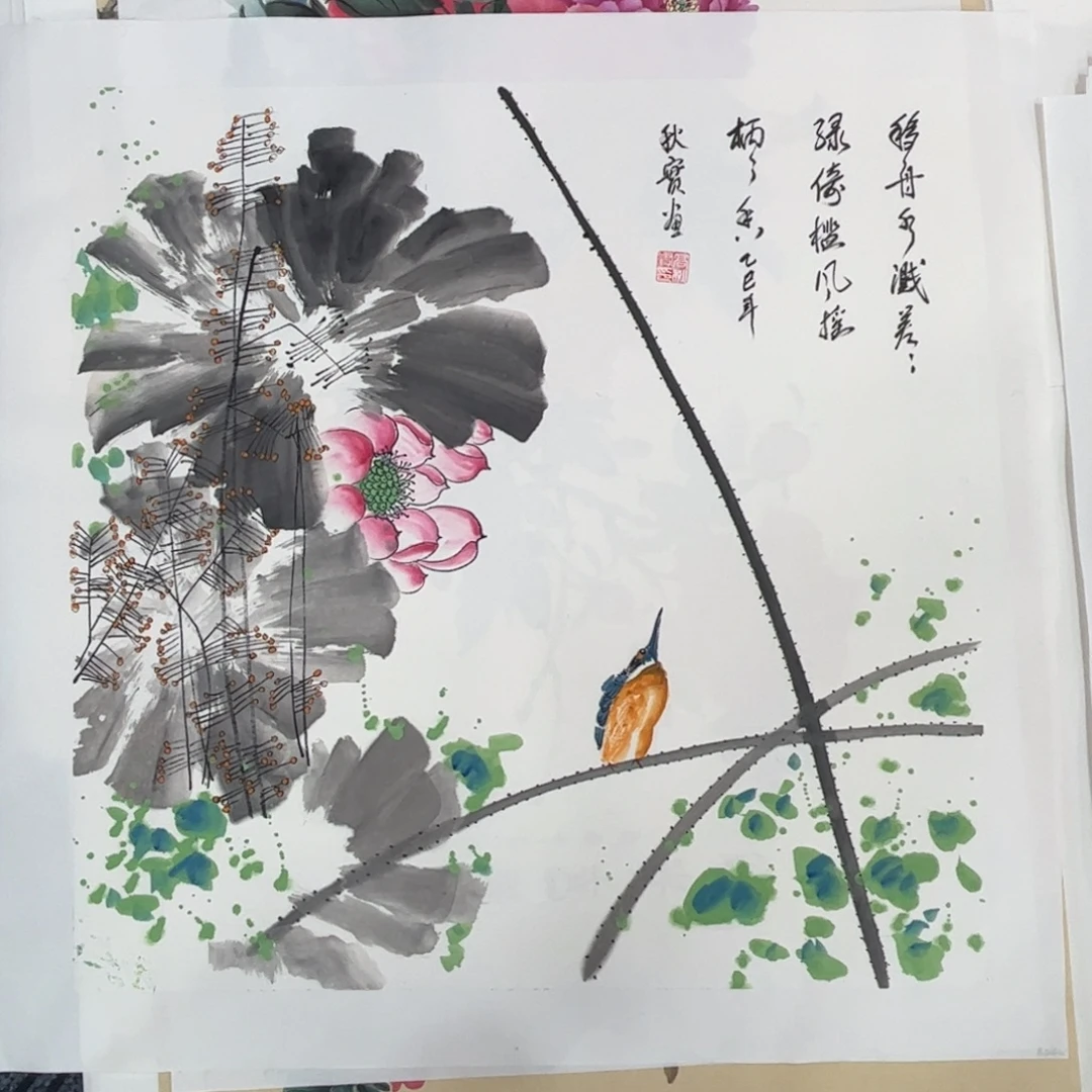 国画四尺斗方花鸟m