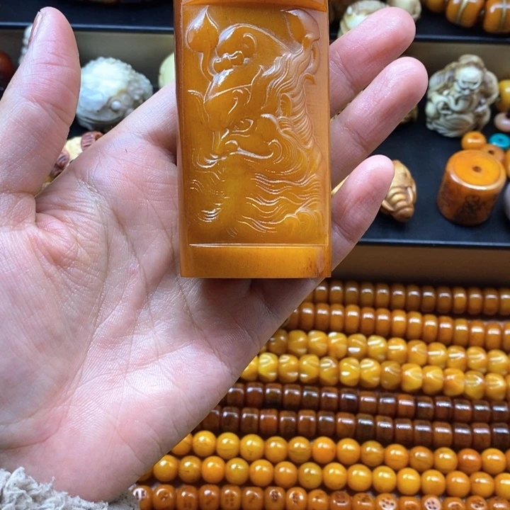 牛骨把件牦牛骨把件