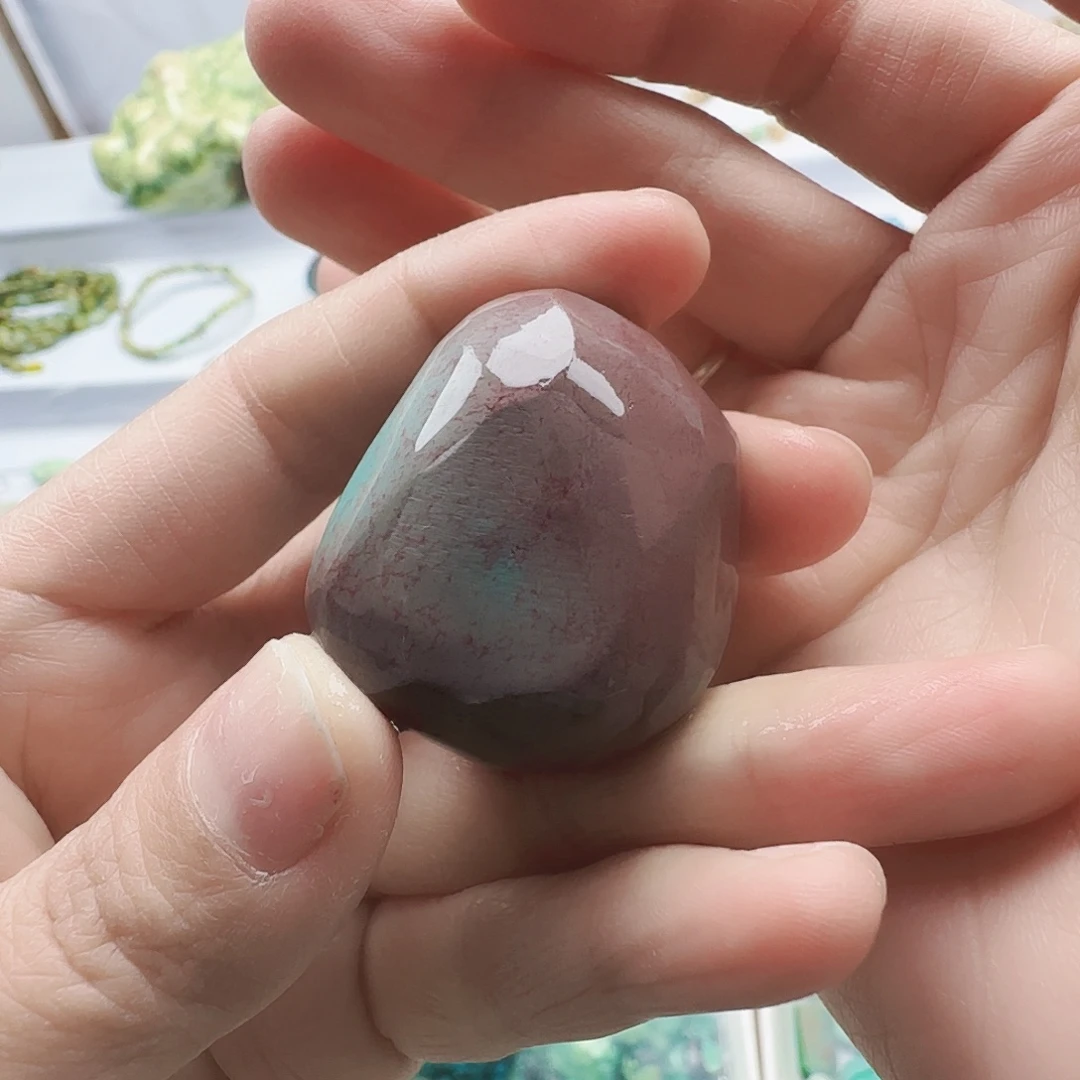 绿松石未镶嵌颈饰粉紫水波纹