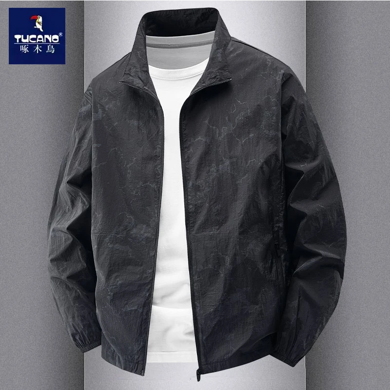 啄木鸟男士夏季冰丝薄款透气防晒服皮肤防紫外线骑车户外防晒衣潮