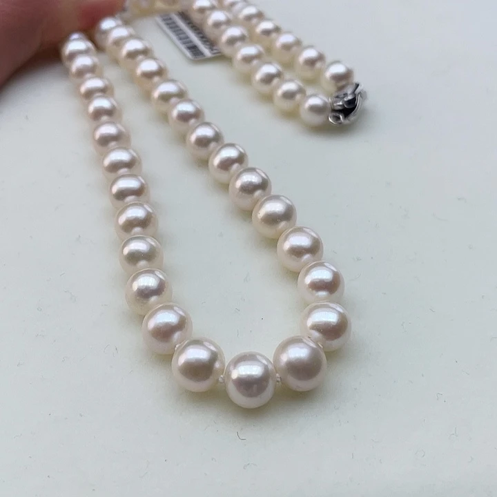 淡水珍珠颈饰银S925镶嵌卡8极光炫彩高品