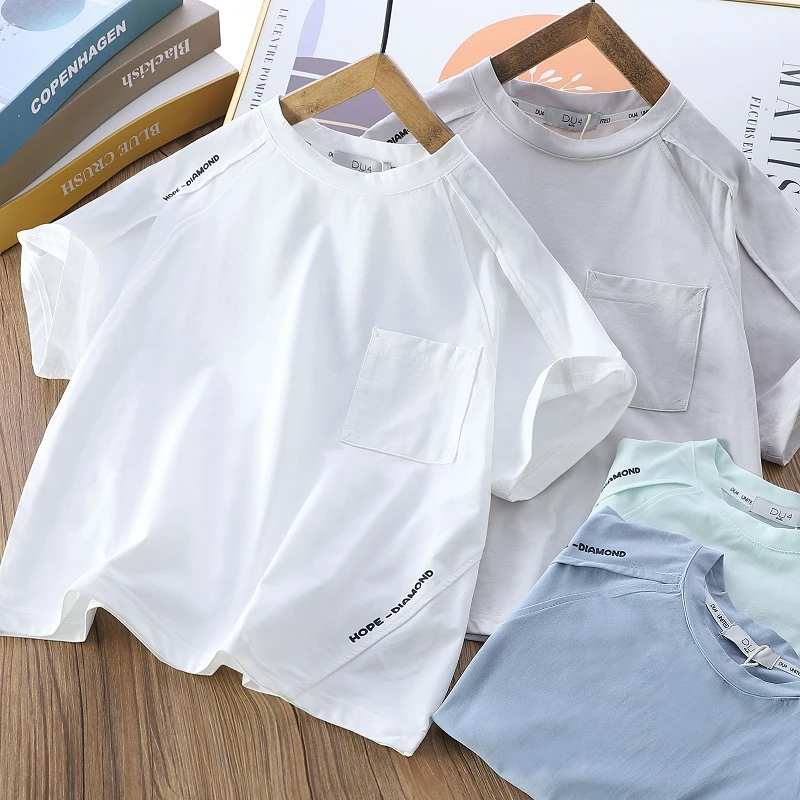 男童速干短袖T恤2025夏季儿童薄款宽松潮上衣中大童休闲百搭半袖t