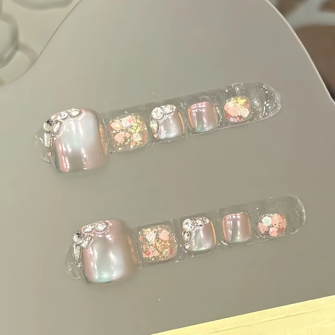 幻色人鱼姬（脚甲12片装）-茉莉Molly轻奢手工穿戴甲