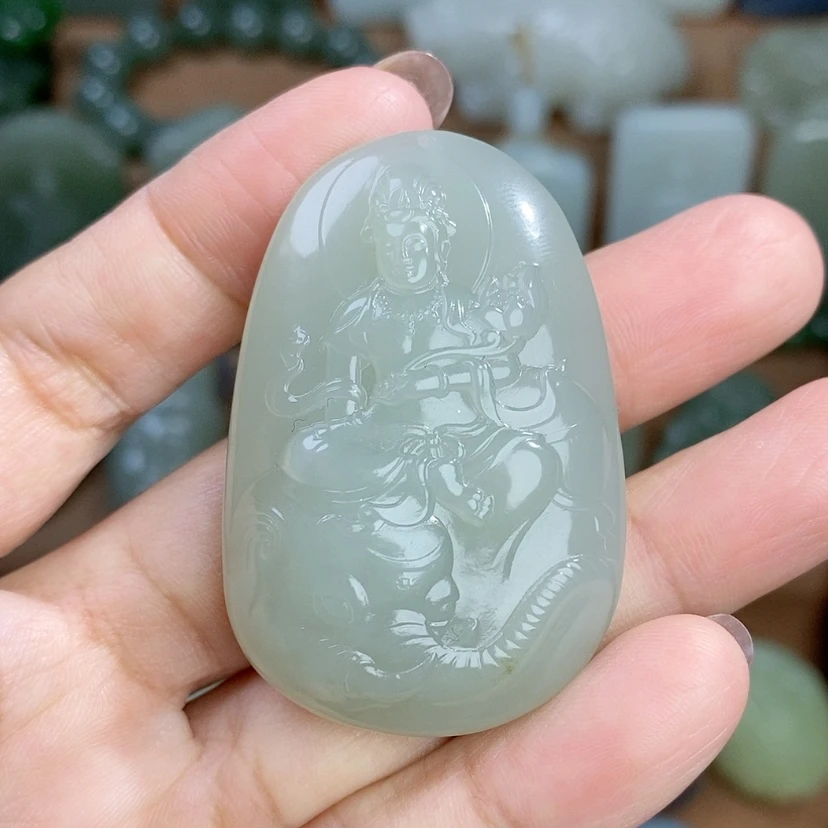 【闪购商品】未镶嵌和田玉挂件普贤菩萨