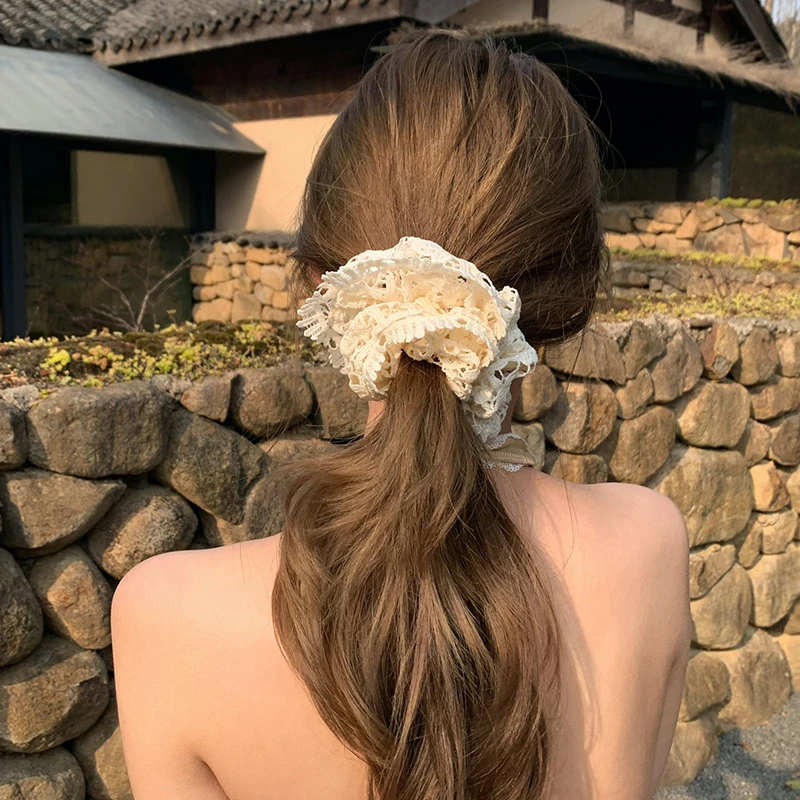 【猫仔kitten】韩国蕾丝大肠发圈女2025年新款网红温柔超仙头绳