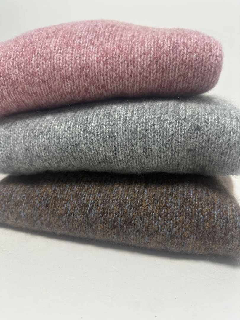 【真正康宝莱】加厚75山羊绒25桑蚕丝，加厚花纱，女圆领 825276