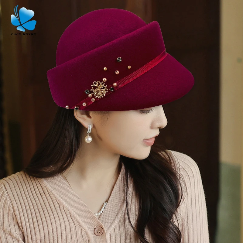 鸭舌帽女秋冬羊毛呢韩版时尚百搭毛呢帽大头围显脸小复古贝雷帽子