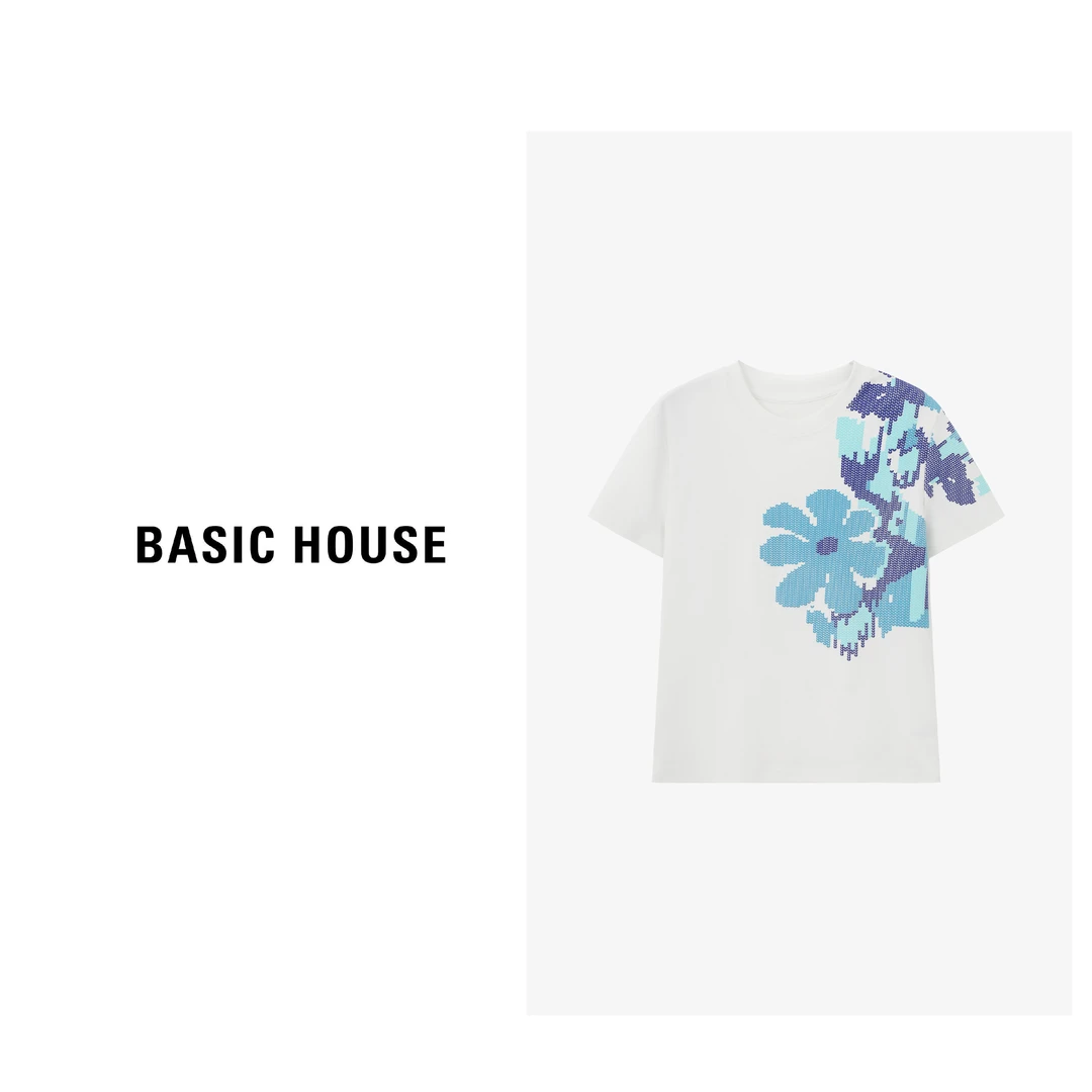 Basic House/百家好春夏时尚宽松百搭个性休闲T恤-B0625B5F332