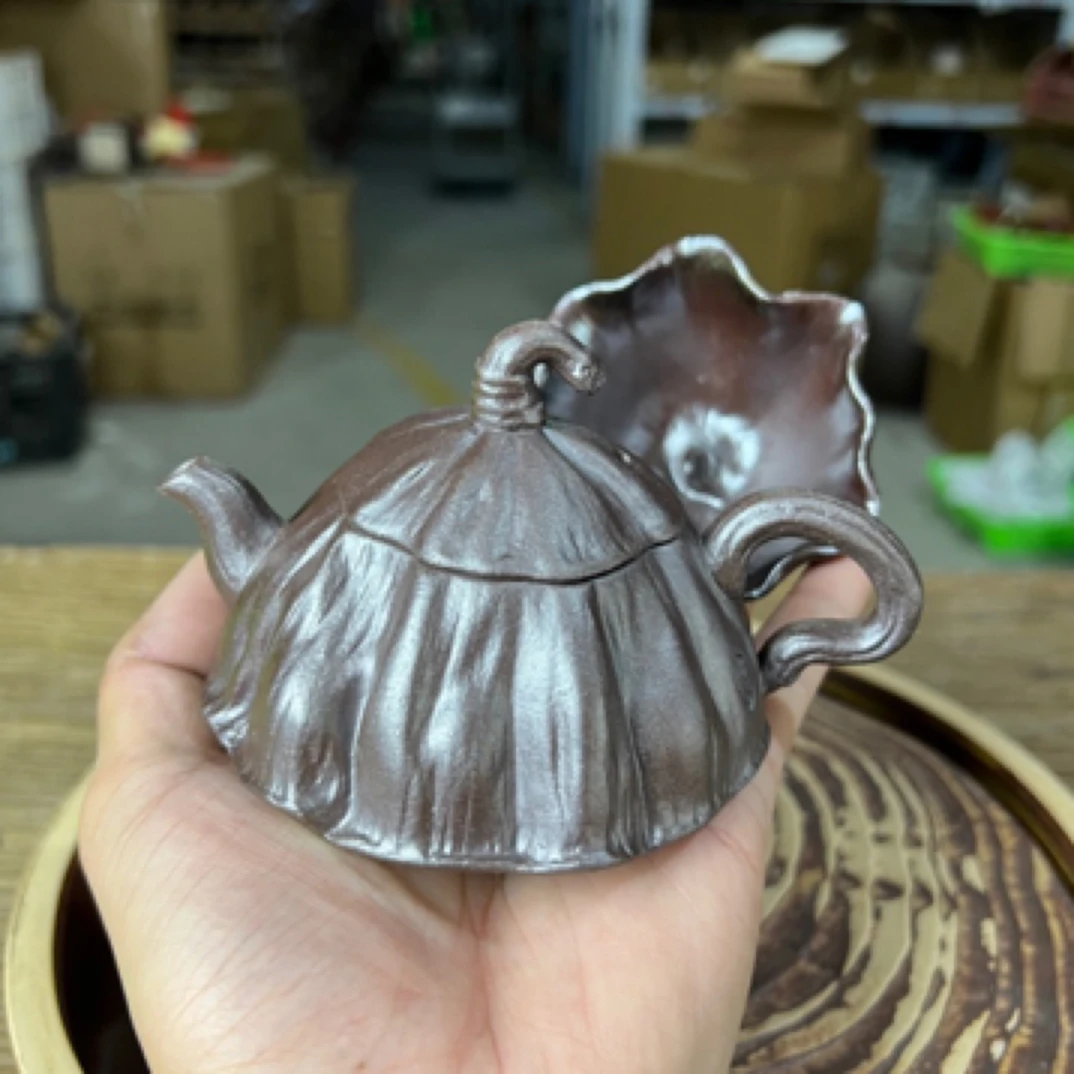 霞影栖莲套组青段柴烧精致茶具