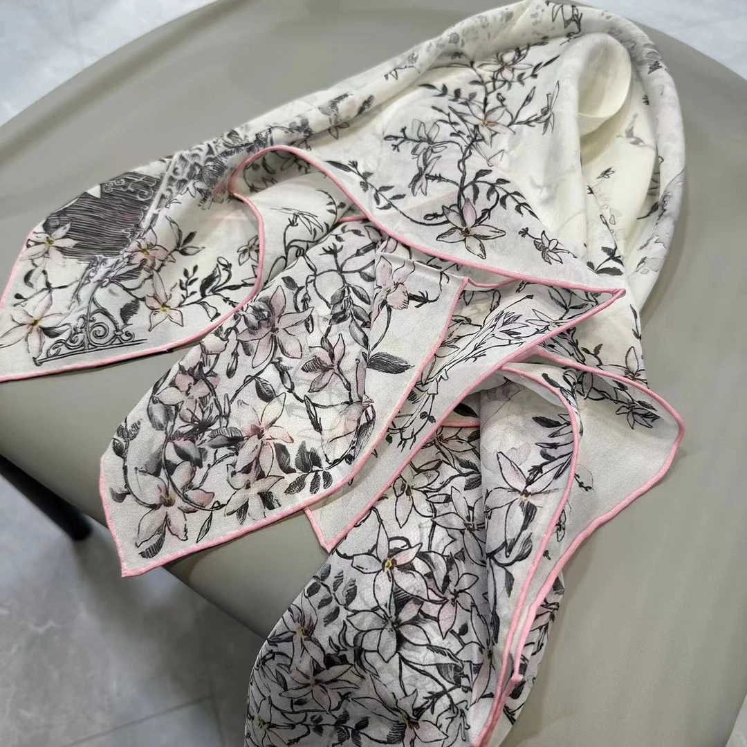 Qiantang Story/钱塘故事70中方巾-乔琪加密版茉莉花舞会，65*65cm