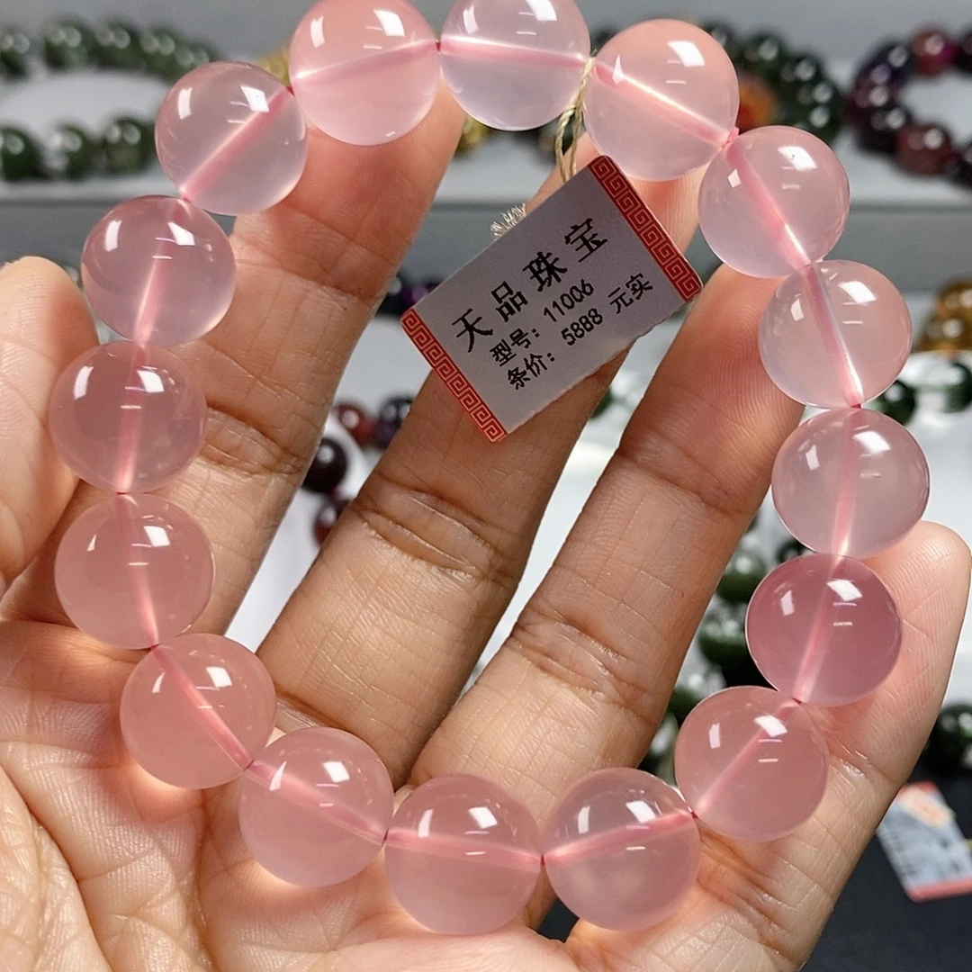 手链未镶嵌水晶粉水晶手链11006