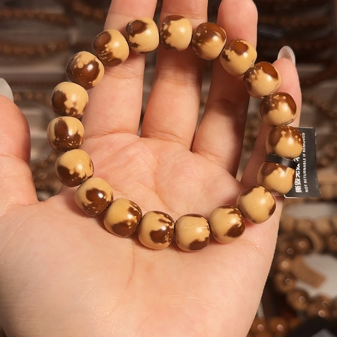 紫金鼠手串12.3mm香草可可脆半实心紫金鼠老型