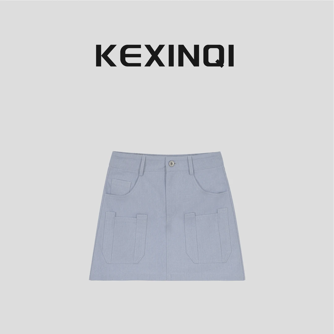 KEXIN 不规则口袋裙 2025春季新款百搭防走光半裙-2412DKZKX21575