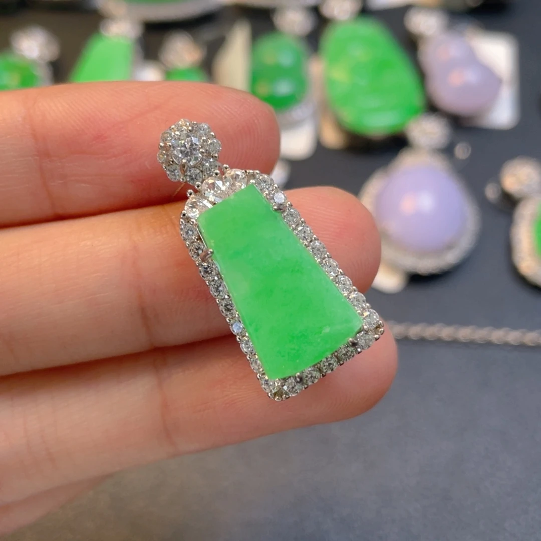 翡翠银S925镶嵌颈饰