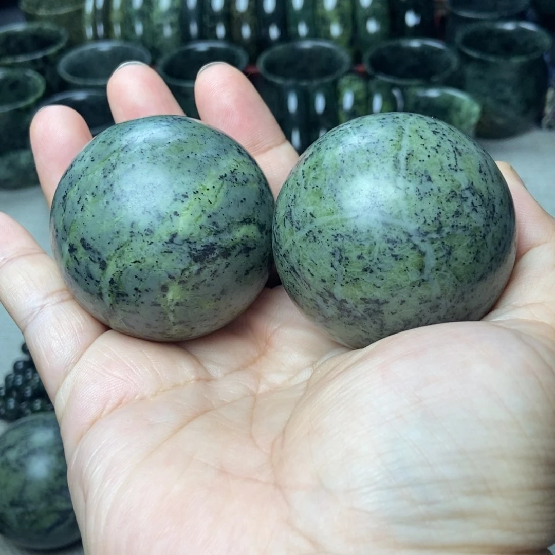 蛇纹石玉未镶嵌健身球