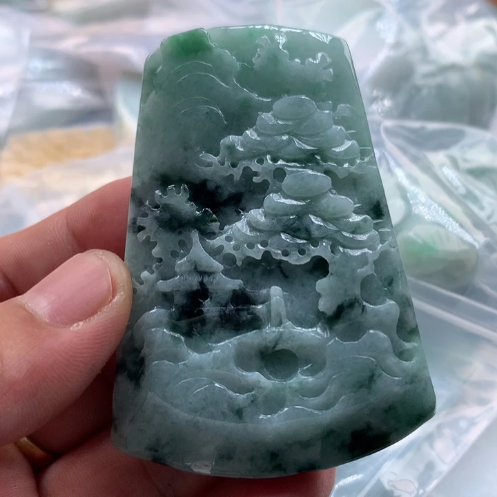 翡翠未镶嵌颈饰保真天然a货翡翠