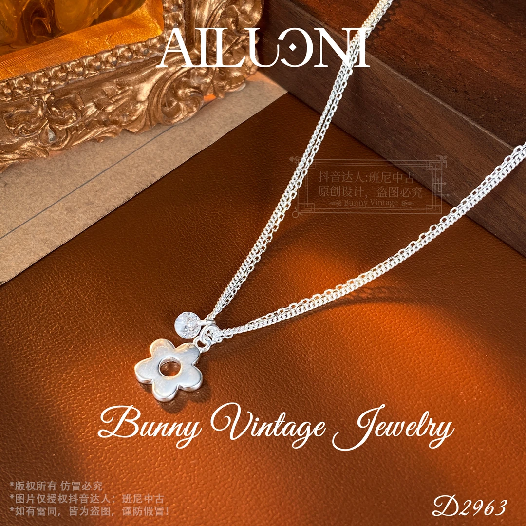 坠链均925银 D2963 法★【春日花儿】春AILUONI 爱洛妮 项链