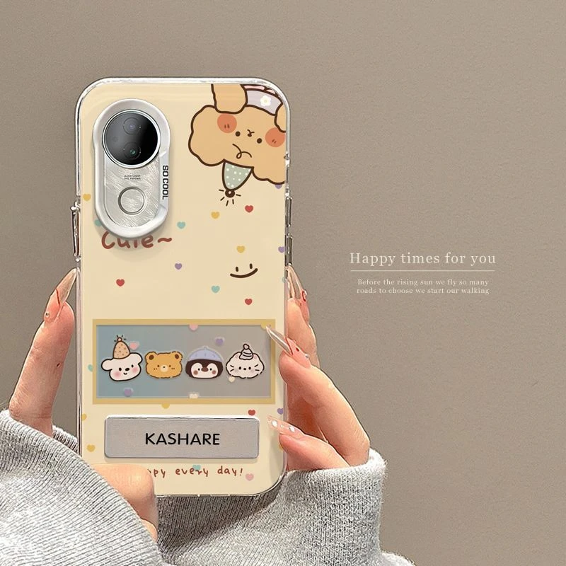 可爱小熊适用vivos20手机壳高颜值颜控VIVOs20pro散热可爱硅胶不