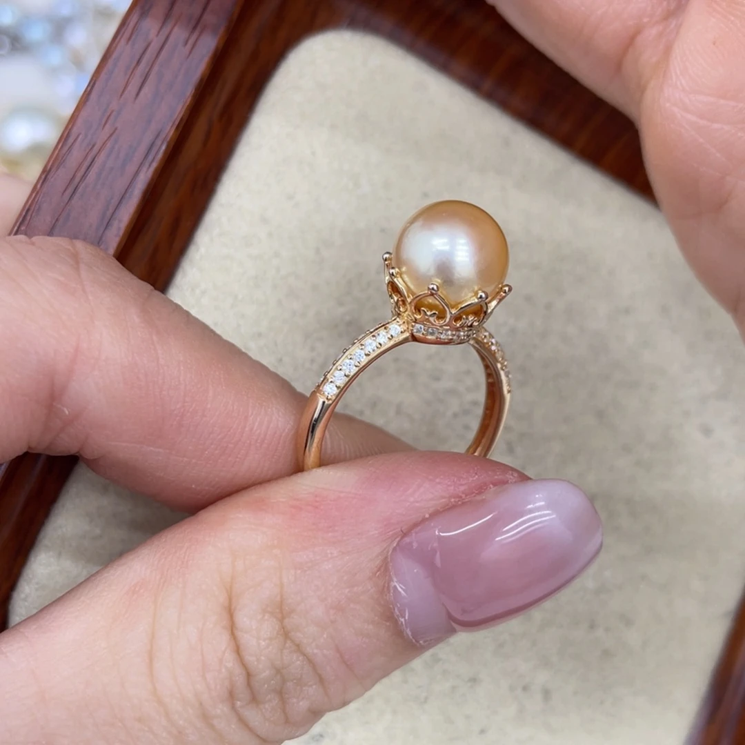 银S925镶嵌海水珍珠戒指