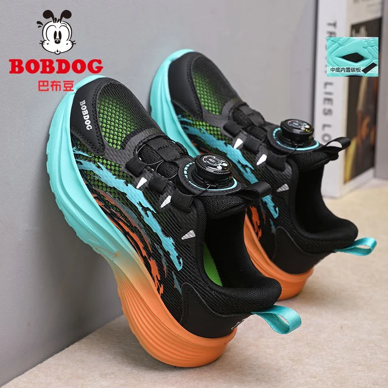 巴布豆男童鞋运动鞋2025夏季单网网面小学生透气男孩子儿童跑步鞋