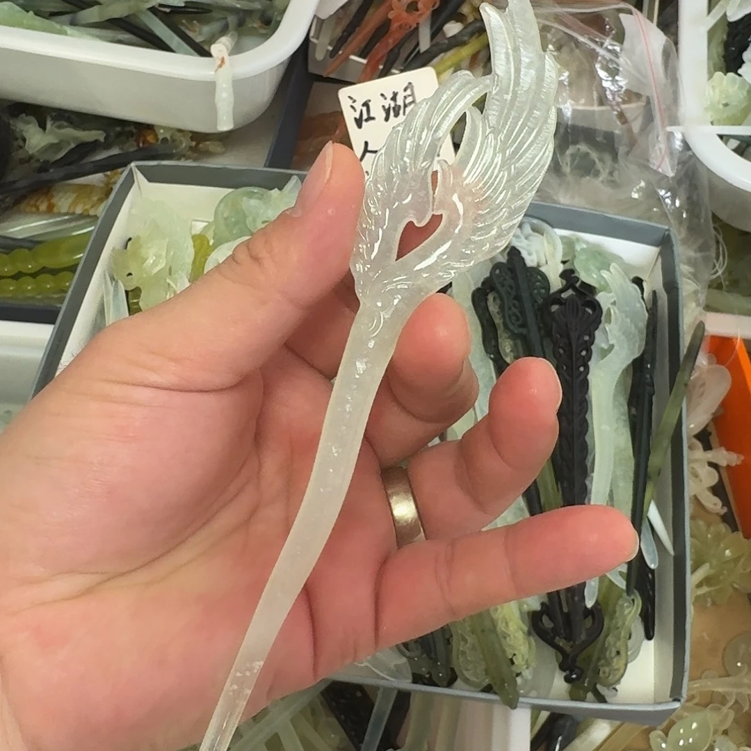 蛇纹石玉未镶嵌发饰