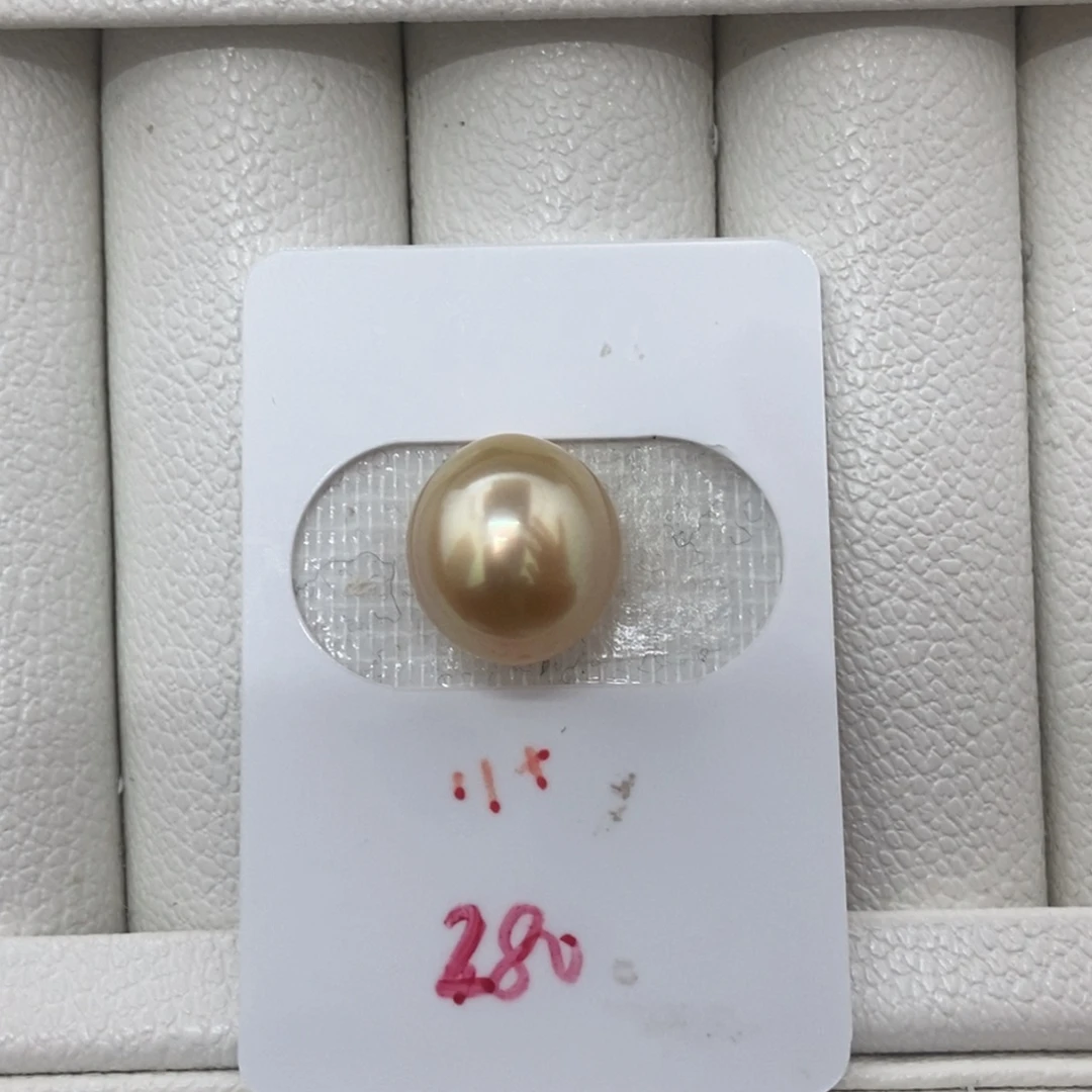 定制海水珍珠未镶嵌裸珠金珠12mm