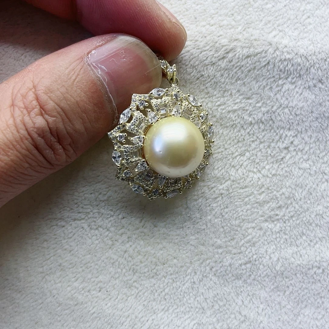 海水珍珠颈饰银S925镶嵌