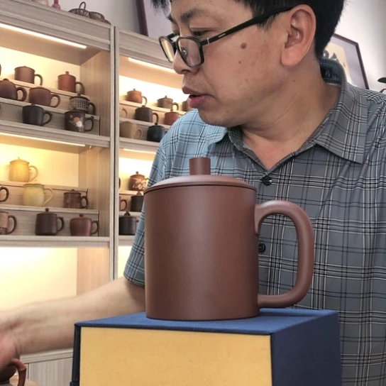 茶杯底槽青办公杯容量500