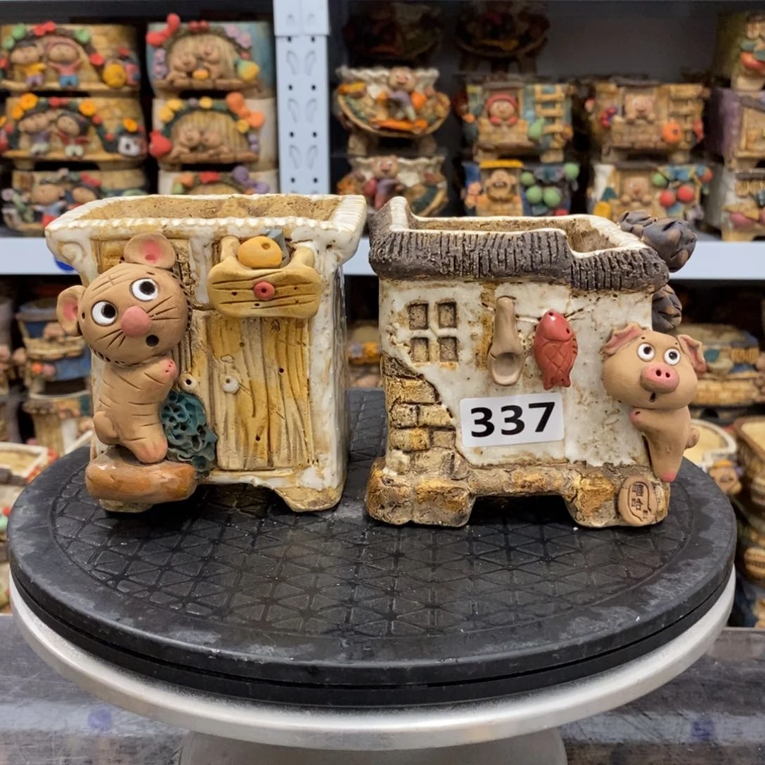 红陶多**子嘻哈粗陶手迷花盆