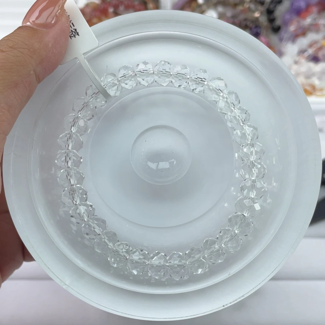 水晶未镶嵌手串006切面白水晶8m+