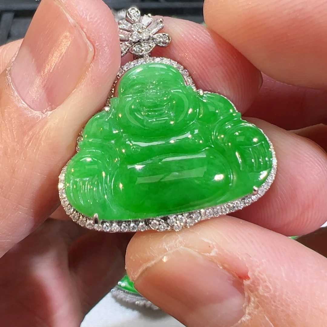 【闪购商品】翡翠吊坠(不含链)18K金镶嵌