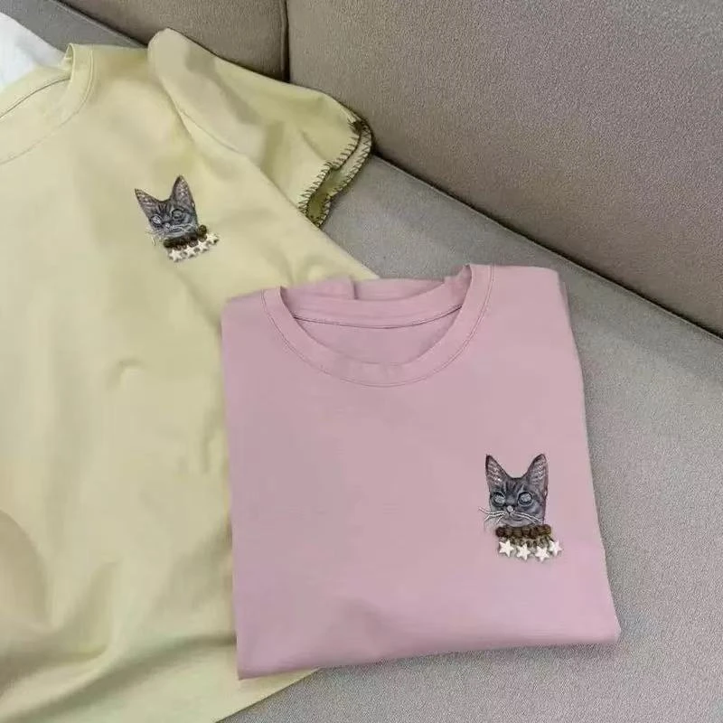 【HAMA·重工猫】2025春夏新款欧货极简风百搭打底短袖T恤上衣