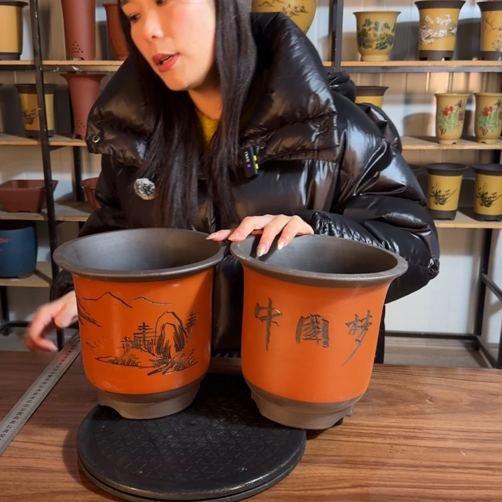 紫砂紫砂花盆精品花盆