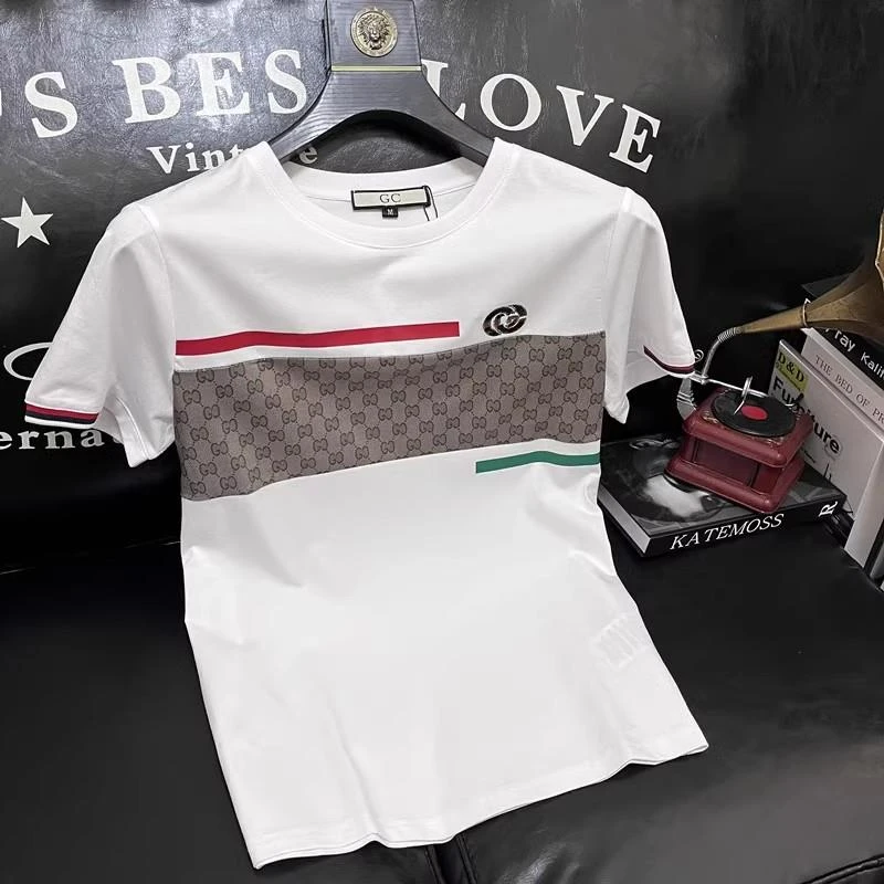 短袖t恤男士2025春夏季新款轻奢潮牌个性休闲运动简约棉半袖体恤