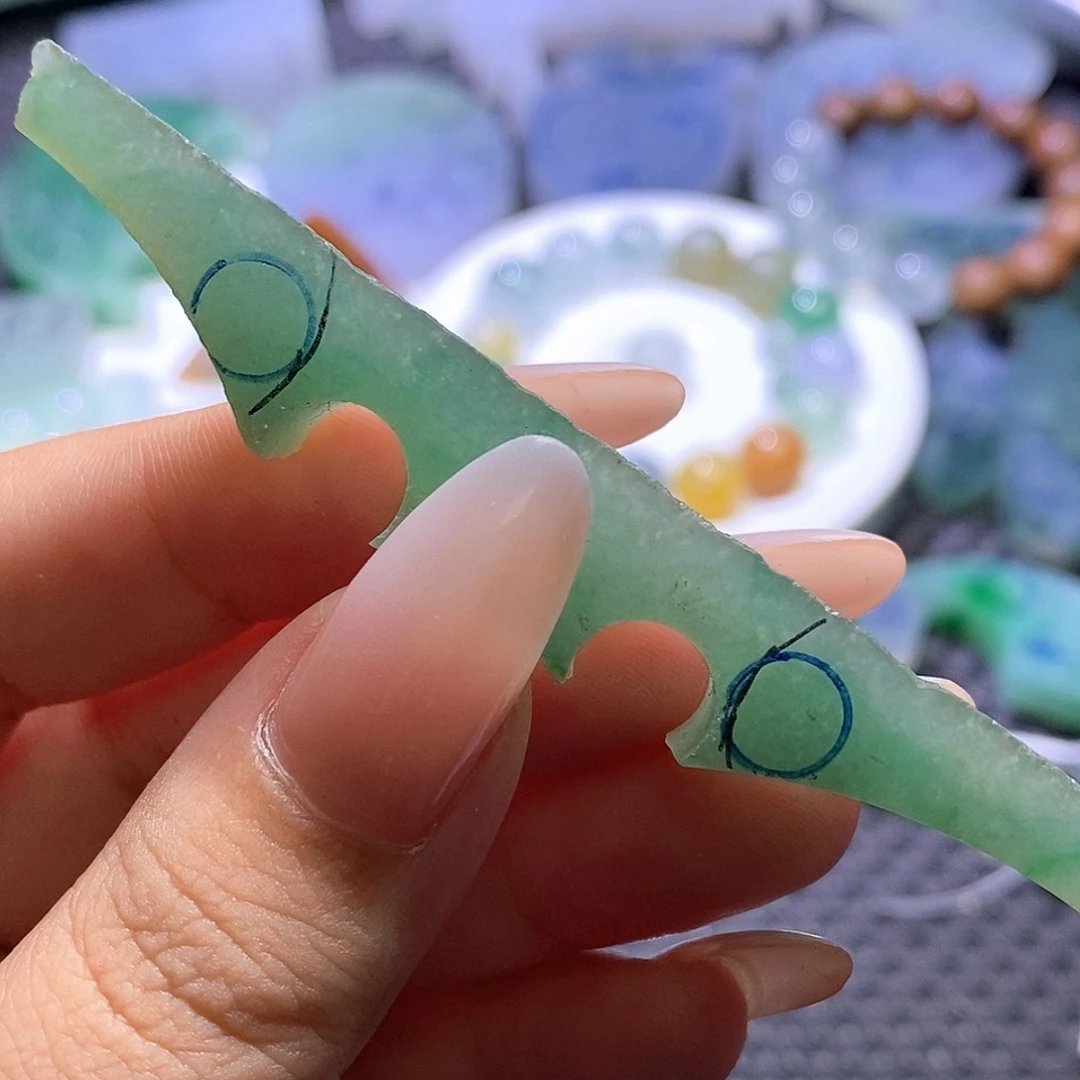 定制翡翠未镶嵌珠子卡6珠子