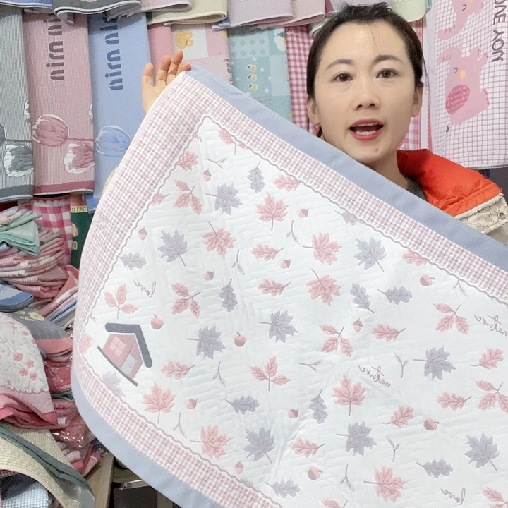 棉纱布特价灰色枫叶纯棉