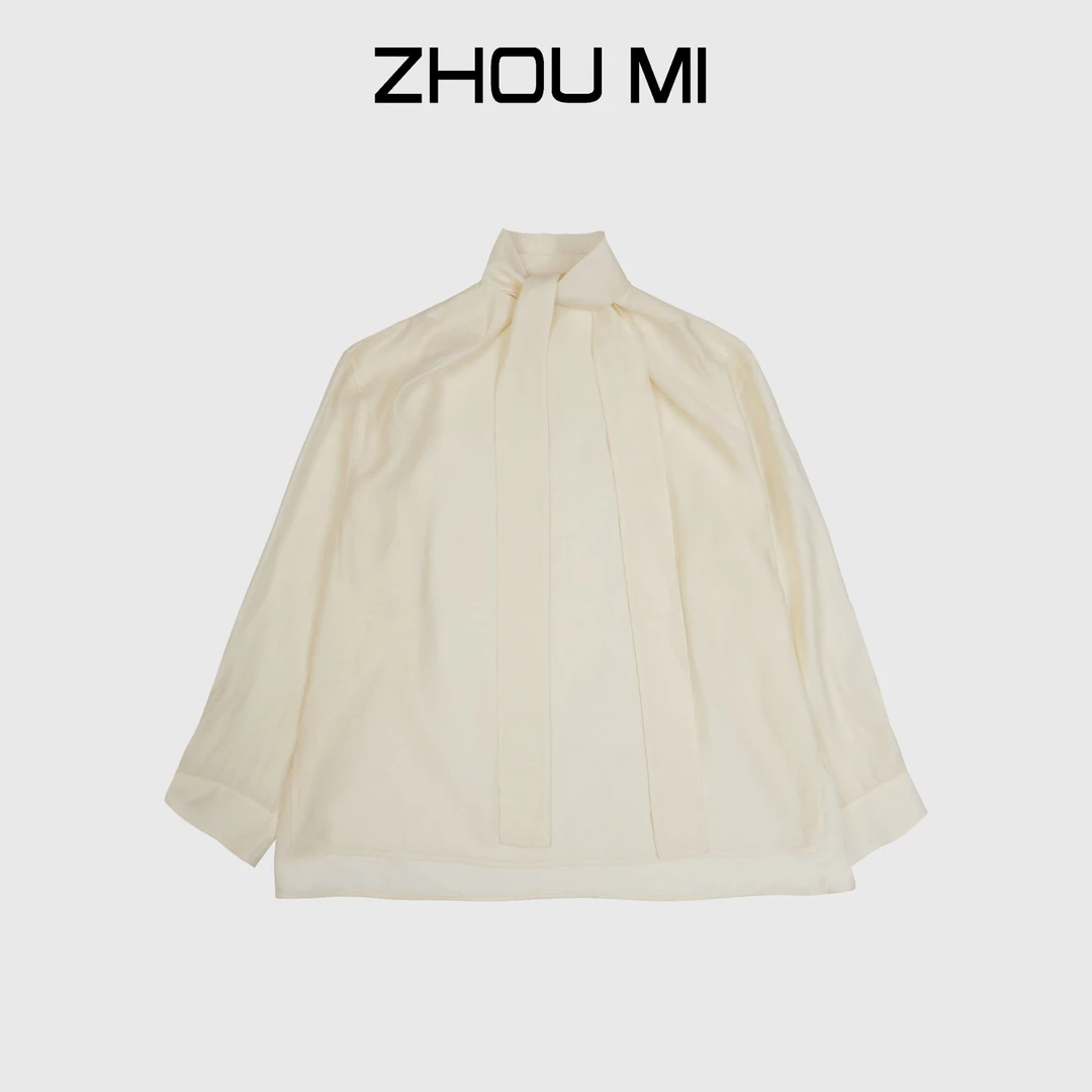 ZHOU MI 荡领飘带松弛感衬衫 ZS5C1a36
