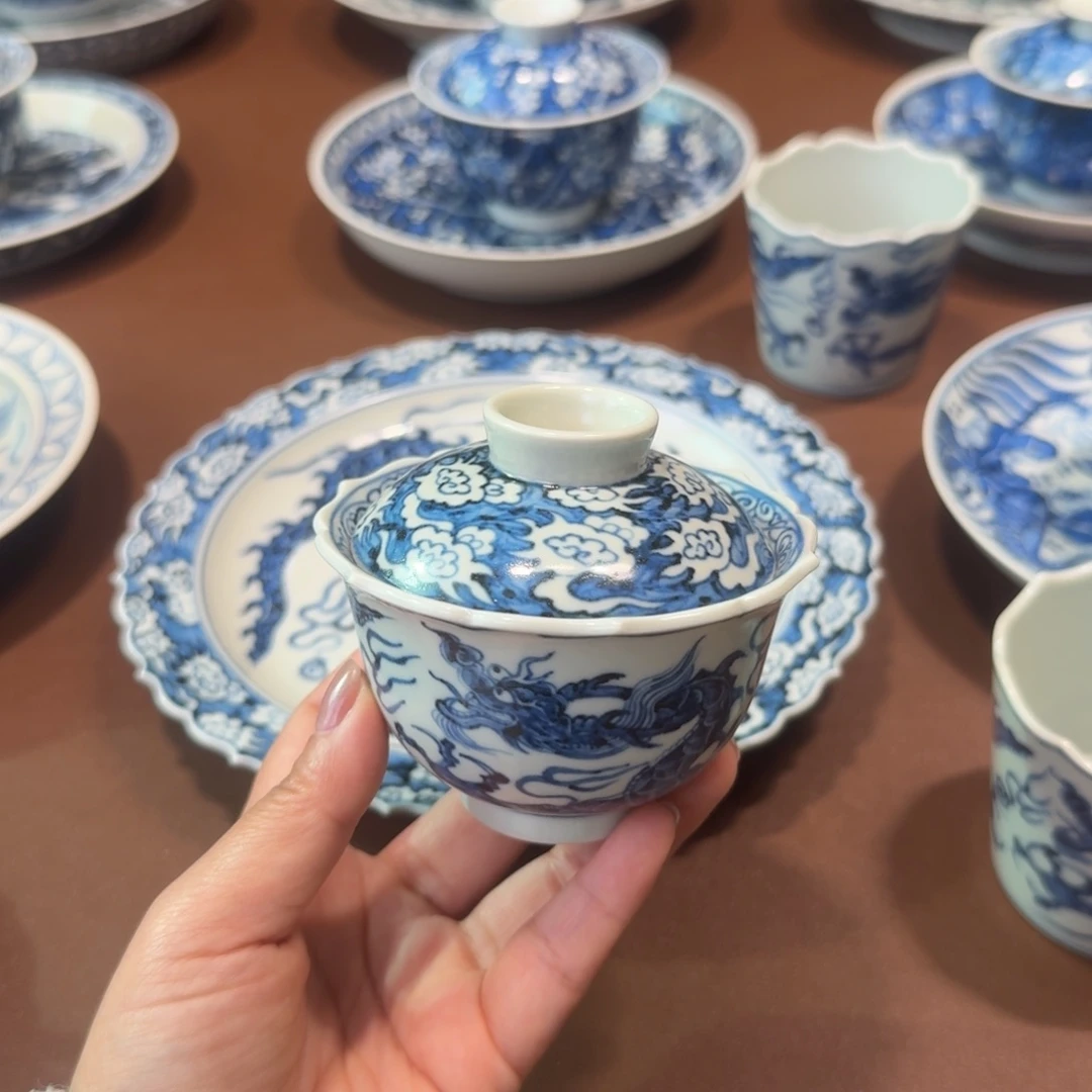 手工手绘茶具盖碗