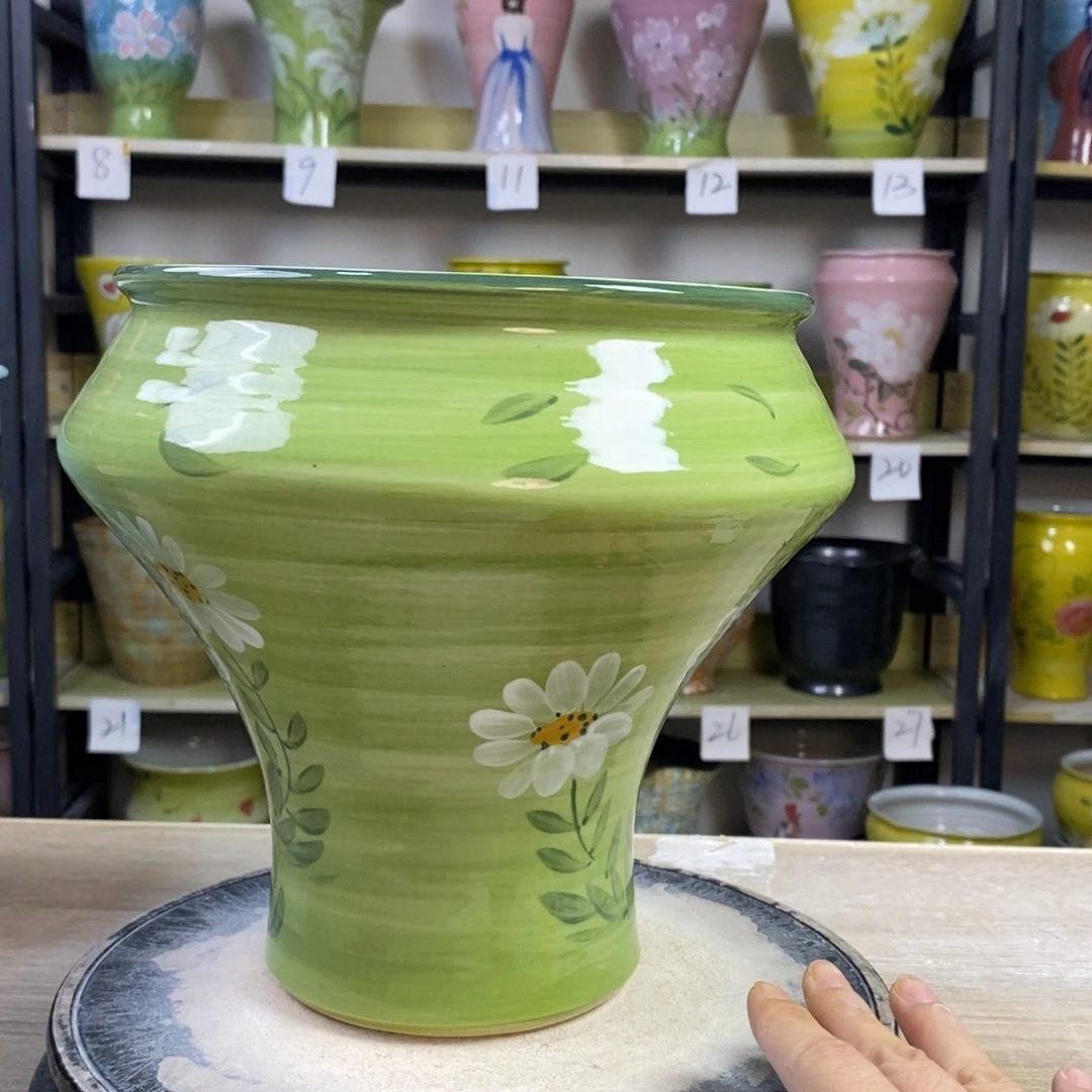 景德镇手工手绘陶瓷花盆