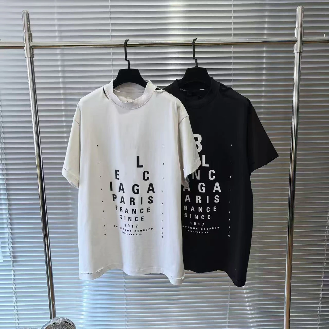 BL“金字塔”破洞短T